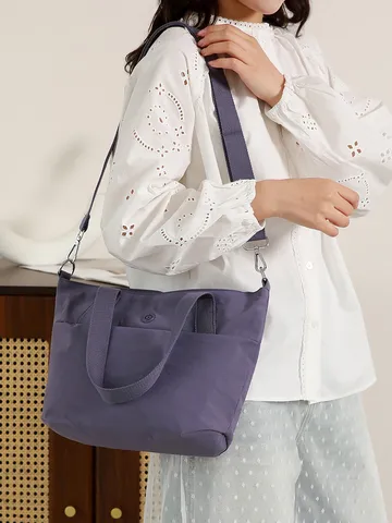 Women Casual Nylon Tote Bag Lightweight Shoulder Crossbody Handbag With Adjustable Strap Versatile Small Travel Work Bag