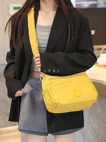 Women Lightweight Nylon Crossbody Bag Large Capacity Multi Pocket Shoulder Bag For Travel Casual Mom Bag Adjustable Strap Bag