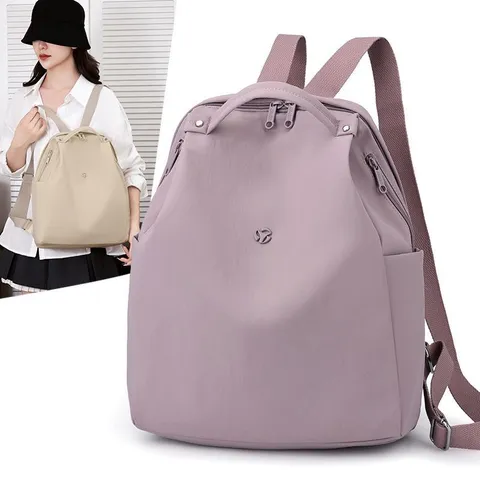 Lightweight Waterproof Women Backpack Korean Style Multi Compartment Large Capacity Casual Travel Nylon School Bag