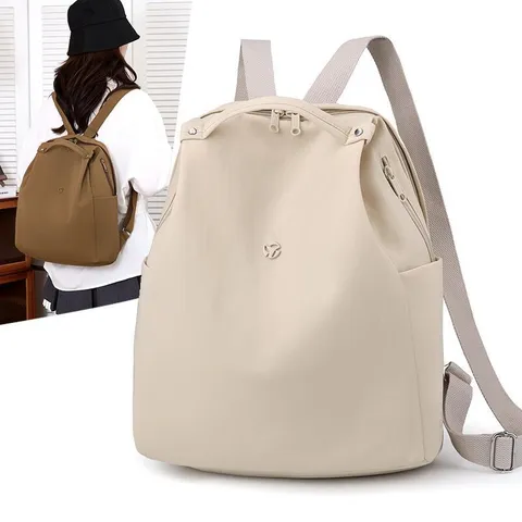 Lightweight Waterproof Women Backpack Korean Style Multi Compartment Large Capacity Casual Travel Nylon School Bag