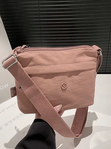 Women's Lightweight Waterproof Oxford Cloth Crossbody Bag Multi-layer Zipper Shoulder Bag Versatile Casual Messenger Bag For Daily Commute