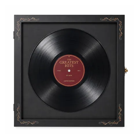 Vinyl Record Display Case MDF Wood Photo Frame With Metal Buckle Glass Cover For Album Collection Living Room Home Decoration