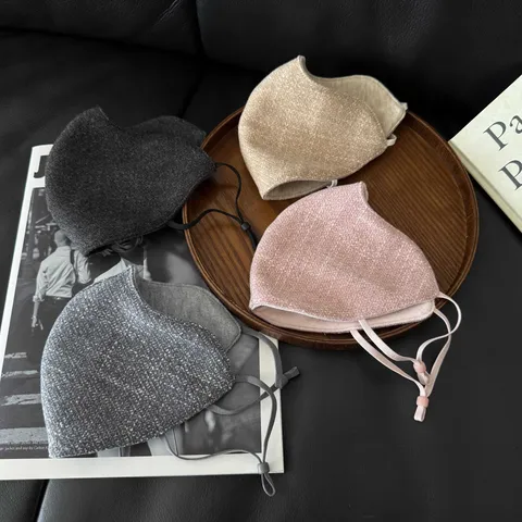 3D Wärme Winter Gesichtsmaske Für Damen Winddicht Outdoor Radfahren Ohrschleife Maske Stricktextur Kälteschutz Maske