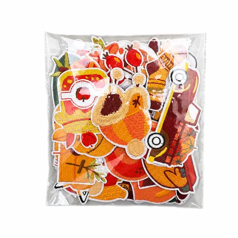 Autumn Harvest Thanksgiving Embroidery Patches Pumpkin Maple Leaf Decorative Iron On Applique DIY Sewing Craft Accessories