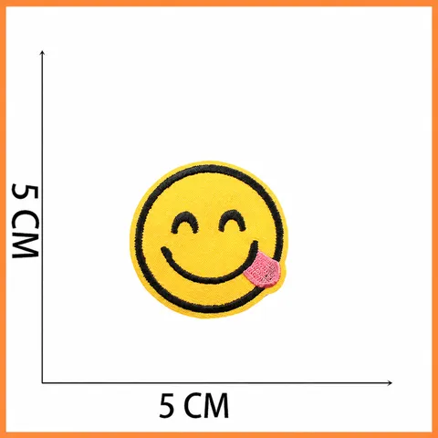 Cartoon Embroidery Patches Iron On Applique Cute Smiley Food DIY Clothes Repair Decorative Sewing Accessories