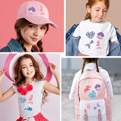 Exquisite Embroidered Mermaid Shell Conch Sea Wave Cloth Patch Iron On Applique DIY Clothing Repair Decoration Badge
