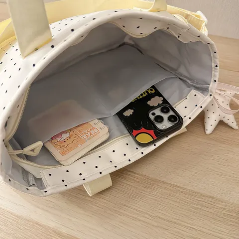 Sac Tote Transparent Anime Japonais à Pois Dentelle Kawaii Itabag pour Étudiants Femmes Sac à Épaule Sac de Shopping