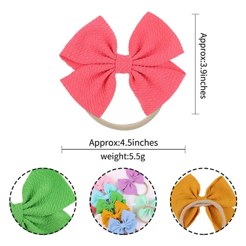 Kids Bowknot Headband Soft Seamless Corn Kernel Nylon Hair Band Cute Toddler Girls Party Hair Accessories Gift