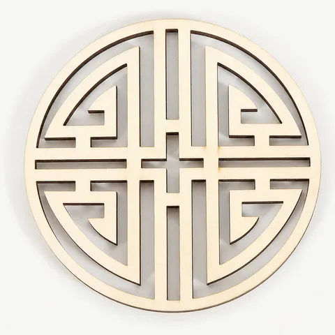 Wooden Hollow Coaster 10cm Laser Cut Round Drink Cup Mat Heat Resistant Table Placemap Rustic Home Decor DIY Craft Supply