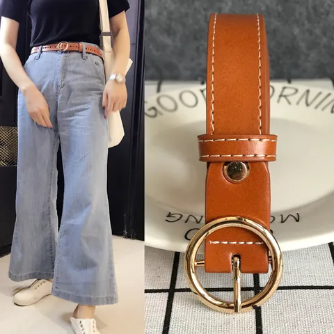 Cintura in Pelle Sintetica Retro da Donna Traforata Fibbia ad Ardiglione Casual Versatile Fascia in Vita Per Jeans Pantaloni Accessori di Moda