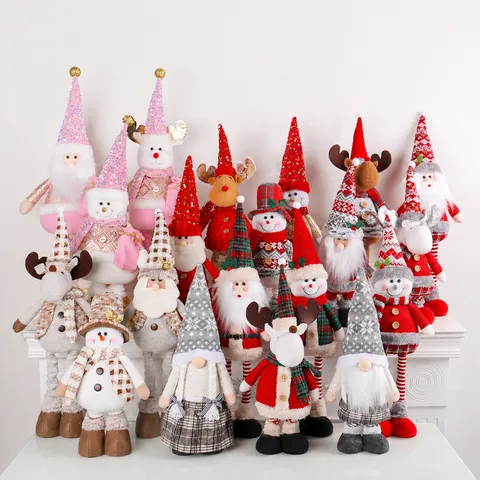 Weihnachten Teleskop Puppe Weihnachtsmann Schneemann Rentier Plüschtier Verstellbare Stehpuppe Haus Hotel Fenster Dekor