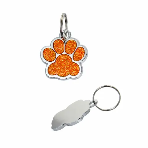 Large Colorful Glitter Oil-Drop Dog Paw Print Pet Pendant DIY Jewelry Accessory Alloy Charm