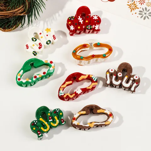 Kerst Haarclip Schattig Plastic Hars Haaraccessoires Kleine Haarspelden Festieve Haarstyling Gereedschappen Voor Vrouwen En Meisjes