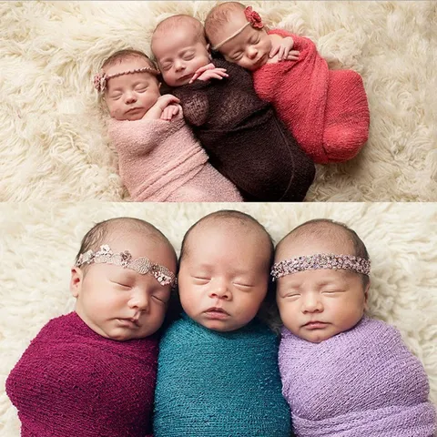 Newborn Photography Swaddle Wrap Soft Stretch Knit Infant Photo Props Baby Blanket Infant Background Accessories