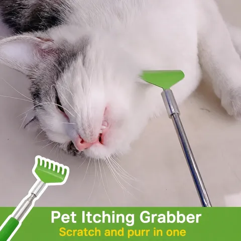 Stainless Steel Telescopic Back Scratcher Portable Extendable Back Scratching Tool Pet Massage Comb Cat Toy