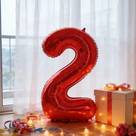 Red Number Foil Balloons Birthday Party Decoration Digital Helium Balloon Celebration Event Supplies