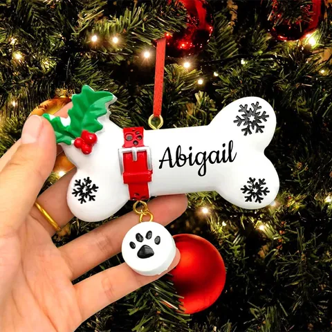 Noël Résine Os Pendentif Arbre Suspendu Ornement Festif Animal de Compagnie Mémorial Décor Fête Vacances Décoration Maison