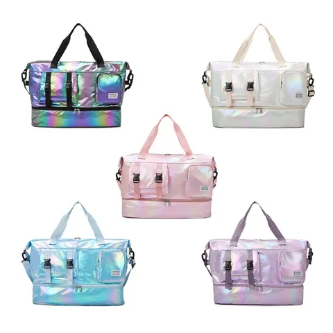 Grand Sac de Voyage Duffel Séparation Humide Sec Bagage Fitness Multi Poche Imperméable Voyage Court Affaires