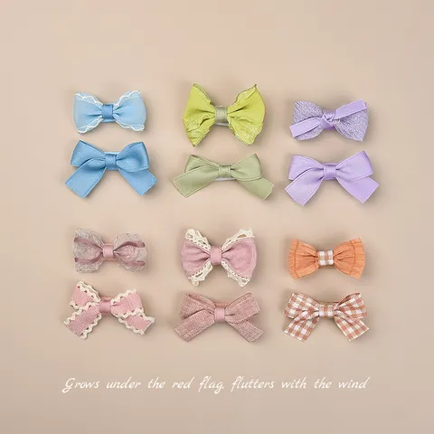 Handmade Fabric Bow Hair Clips Cute Minimalist Hair Accessories For Kids Girls Daily Hair Styling Decorative Headwear