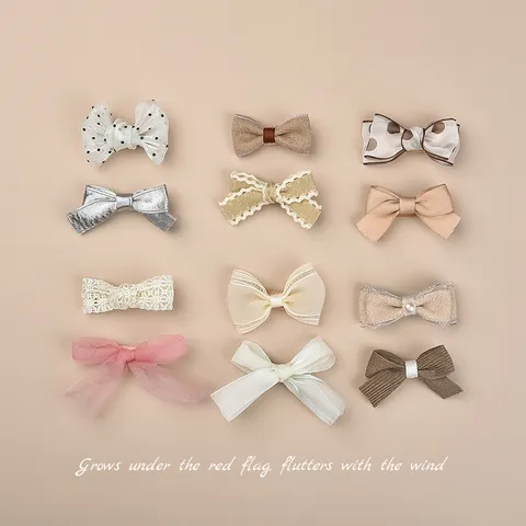 Handmade Fabric Bow Hair Clips Cute Minimalist Hair Accessories For Kids Girls Daily Hair Styling Decorative Headwear