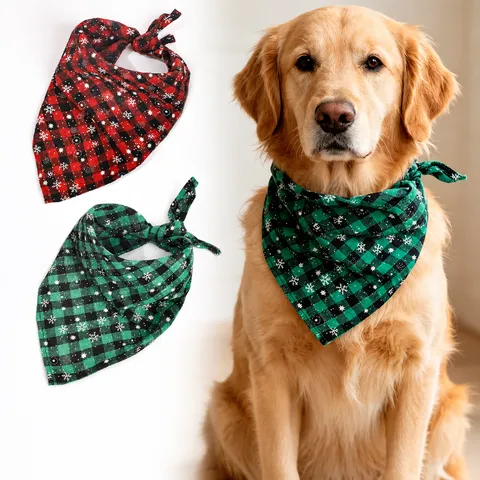 Kerstmis Huisdier Sjaal Hond Kat Feestelijk Ruit Sneeuwvlok Driehoek Slabbetje Huisdier Accessoires