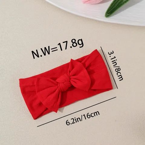 Bandeau Souple en Nylon pour Bébé avec Nœud Mignons Accessoires de Cheveux Élastiques pour Nourrisson Enfant Accessoire Photo Quotidien