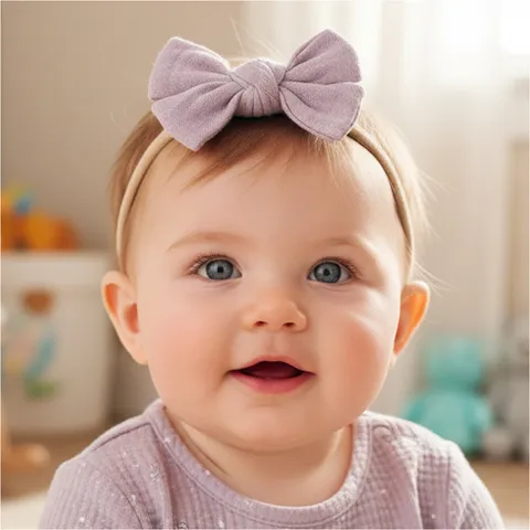 Baby Bow Headband Elastic Soft Cotton Infant Hair Accessories Cute Newborn Bowknot Head Hair Band For Baby Girls