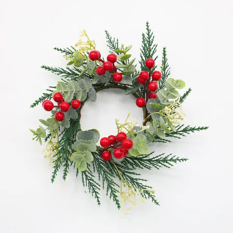 Artificial Christmas Wreath Pine Needles Berries Garland Festive Party Home Decor