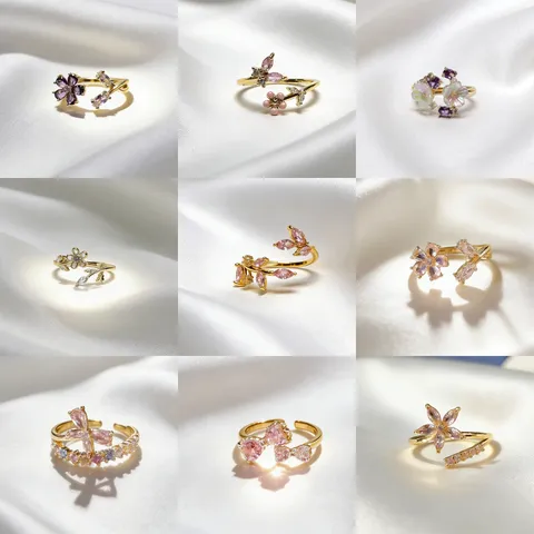 Κορεάτικο Niche Light Luxury Zircon Open Ring Ρετρό Προσαρμοσμένο Δαχτυλίδι Δαχτυλιδιού Μόδα Γυναικεία Κοσμήματα Χαλκού