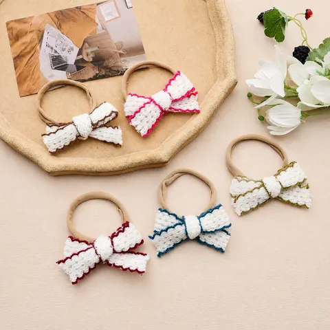 Cute Kids Kids Hair Bow Headband Infant Baby Elastic Nylon Woven Hair Band Bowknot Hair Accessories