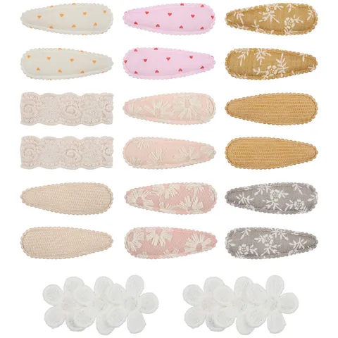 Children Cute Fabric Hair Clips Cute Floral Heart Bow Hairpins Sweet Baby Headwear Daily Hair Accessories For Girls