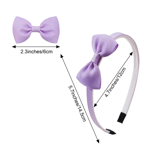 Enfants Mignon Nœud Papillon Ruban Serre-tête Fait Main Couleurunie Cerceau de Cheveux Doux Princesse Accessoires De Cheveux