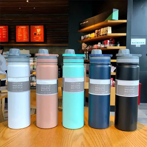 Tragbare Edelstahl Vakuum Isolierte Wasserflasche Reise Thermoskanne Für Outdoor Sport Büro Täglichen Gebrauch