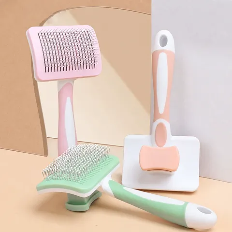 Pet Grooming Brush Self Cleaning Slicker Brush For Dogs And Cats Deshedding Tool Massage Pet Hair Brush Pet Supplies