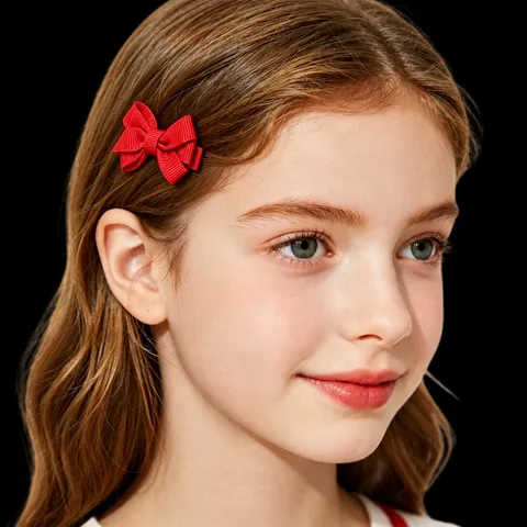 Lindas Pinzas de Pelo con Lazo para Niños Horquillas de Cintas de Color Sólido Accesorios de Cabello Dulces para Niñas Adornos Decorativos Diarios