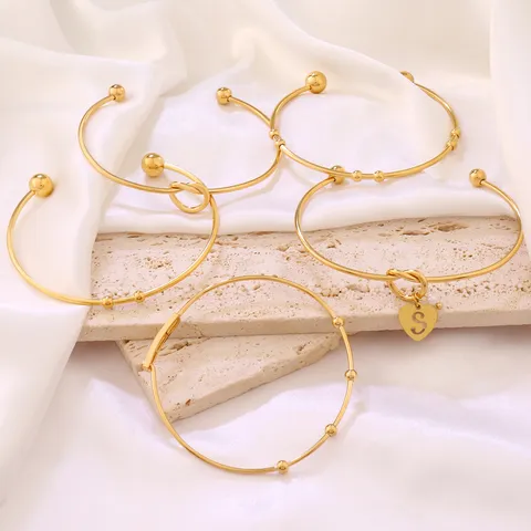Bracciale Rigido Aperto in Acciaio Inossidabile con Nodo a Cuore Regolabile Placcato Oro e Argento Regalo di Gioielli alla Moda per Donne