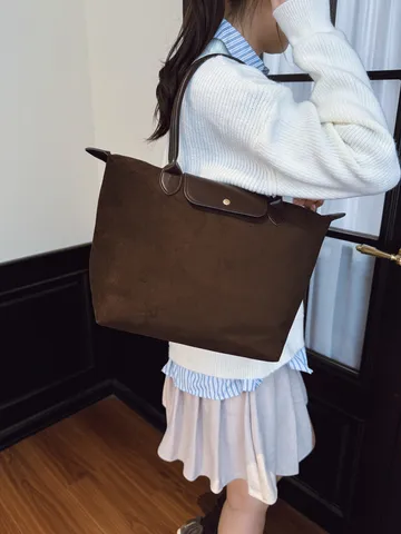 Women Large Capacity PU Leather Tote Bag Casual Commuter Shoulder Bag Vintage Solid Color Fashion Handbag With Top Handle
