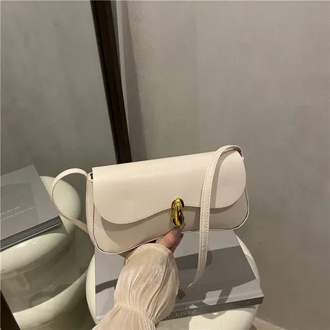 Borsa a spalla in pelle PU retrò da donna Borsa baguette chic e alla moda Borsa quadrata piccola versatile Borsa da lavoro