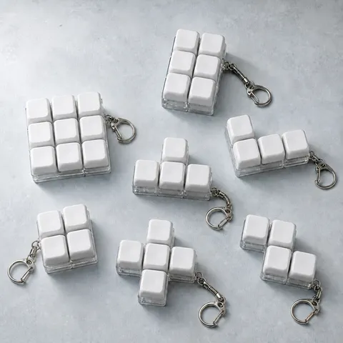 Mini Mechanical Keyboard Switch Fidget Toy Keychain Creative Stress Relief Clicker Toy With Transparent Base