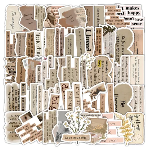 Autocollants de Bandes de Mots Anglais Vintage DIY Collage de Journal Papier Journal Esthétique Décoratif Fournitures de Scrapbooking
