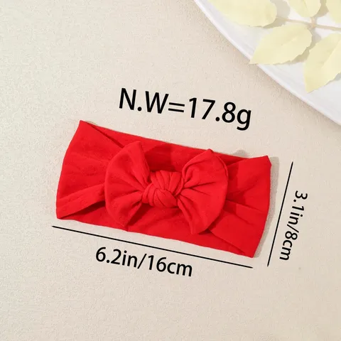 Infant Soft Elastic Nylon Wide Headband Cute Bow Hair Band Dopamine Baby Hair Accessories Kids Girls Daily Wear