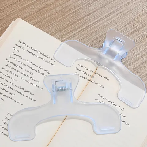 Transparent Plastic Book Clip Arc Page Holder For Student Reading Music Sheet Book Stand Reading Accessory
