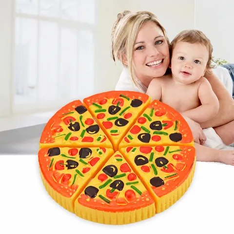 Children Kitchen Pretend Play Simulation Pizza Cutting Toy Plastic Educational Play Food Set For Kids