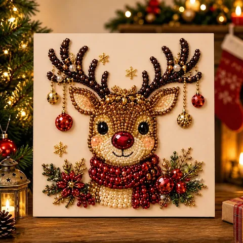 DIY Diamond Pearl Painting Kit Christmas Halloween Wall Art Acrylic Rhinestone Craft Ornament Home Decor