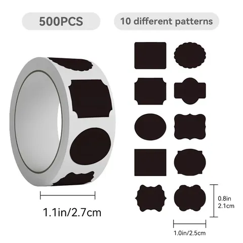 Black Handwriting Label Stickers Roll Self Adhesive Waterproof Sticker For Envelope Sealing Office School Stationery