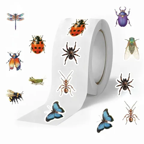 Vintage Insecten Rolstickers Decoratieve Zelfklevende Stickerrol Voor Dagbezoek Briefpapier Scrapbooking