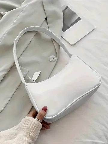 Minimalist PU Leather Solid Color Underarm Bag For Women Fashion Simple Single Shoulder Bag Daily Matching Handbag