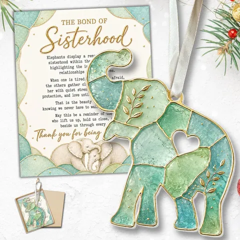 Wooden Elephant Hanging Ornament Friendship Sisterhood Gift Minimalist Animal Wall Decor Home Hanging Craft Gift