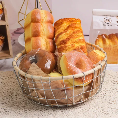 PU Rebote Lento Simulación Pan Alimento Puntillo Alivio del Estrés Juguete de Descompresión Simulación Cruasán Pan de Cáñamo Modelo