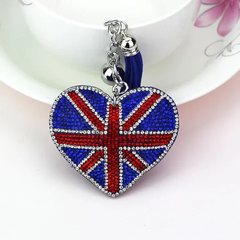 Aleación de Zinc Diamante de Imitación Corazón Bolso Colgante Moda Borla Llavero Amor Encanto Bolso Decoración Llavero Joyería Regalo